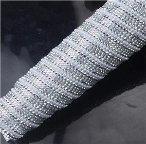 Silver Rhinestone Mesh Ribbon
