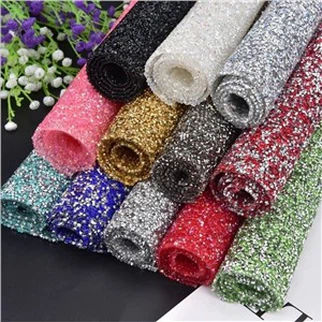 Rhinestone Ribbon Mesh